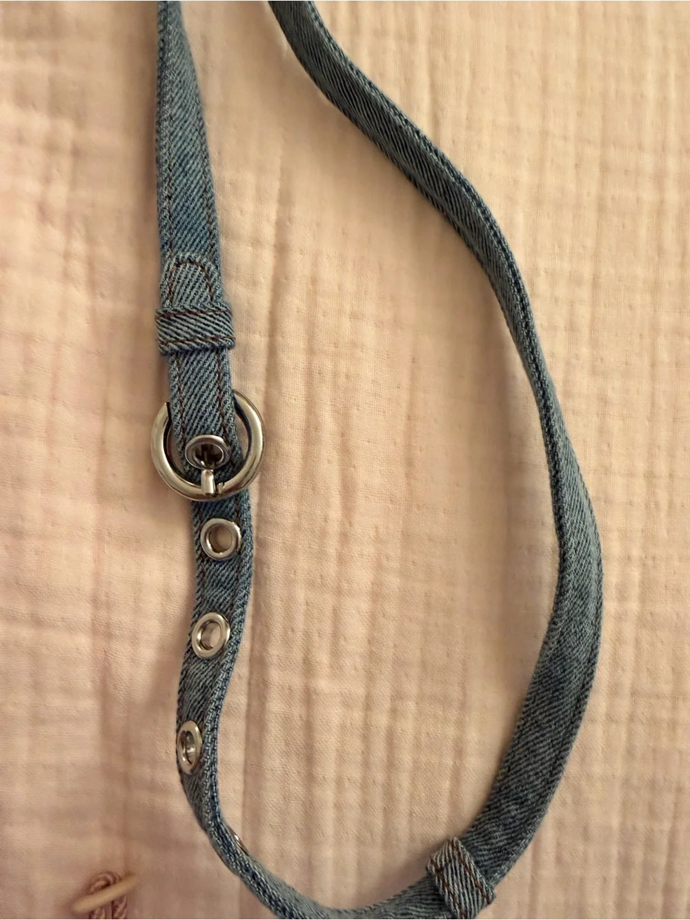 Moschino Light Blue Denim Crossbody Bag